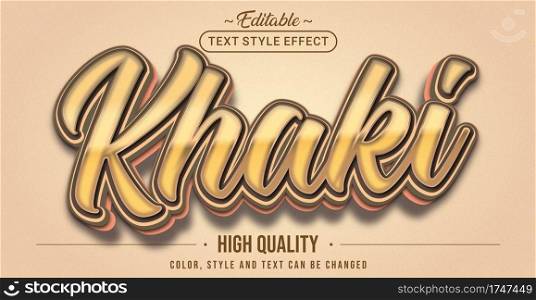 Editable text style effect - Khaki text style theme.