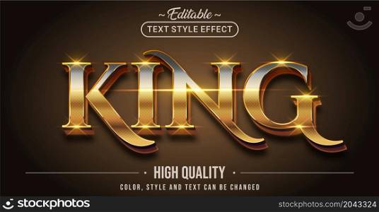 Editable text style effect - King text style theme. Graphic Design Element.