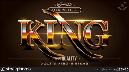Editable text style effect - King text style theme. Graphic Design Element.