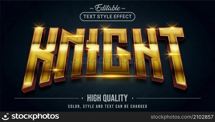 Editable text style effect - Knight text style theme. Graphic Design Element.