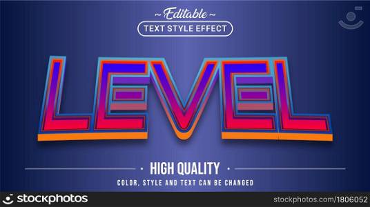Editable text style effect - Level text style theme. Graphic Design Element.