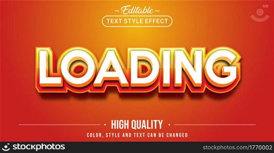 Editable text style effect - Loading text style theme. Graphic Design Element.