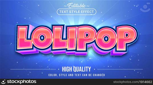 Editable text style effect - Lolipop text style theme. Graphic Design Element.