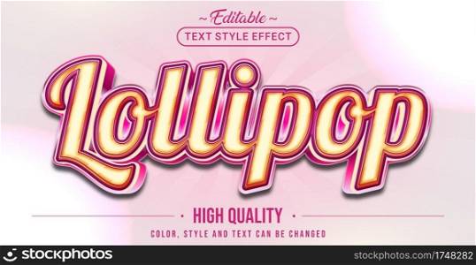 Editable text style effect - Lollipop text style theme.