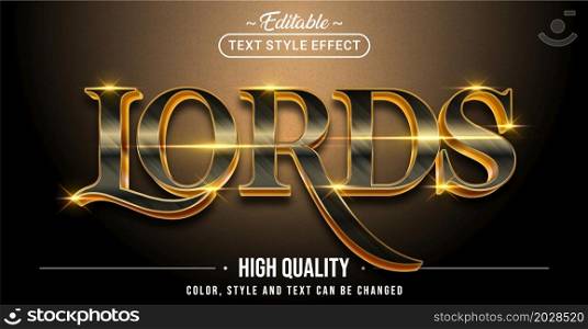 Editable text style effect - Lords text style theme. Graphic Design Element.