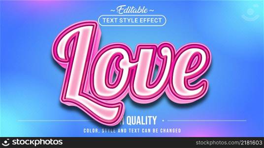 Editable text style effect - Love text style theme. Graphic Design Element.