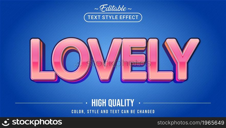 Editable text style effect - Lovely text style theme. Graphic Design Element.
