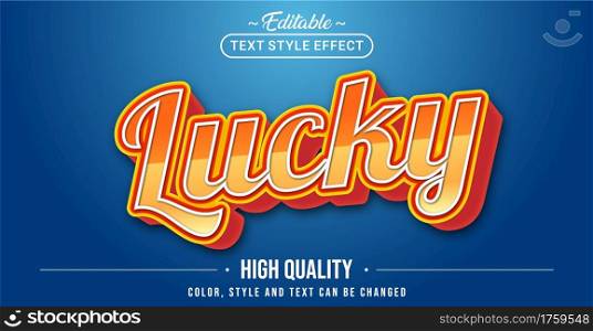 Editable text style effect - Lucky text style theme. Graphic Design Element.