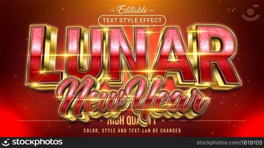 Editable text style effect - Lunar New Year text style theme.