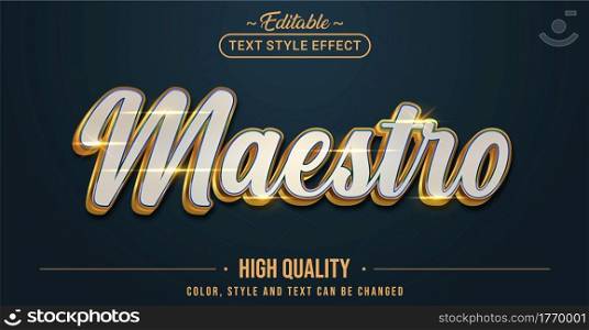 Editable text style effect - Maestro text style theme. Graphic Design Element.
