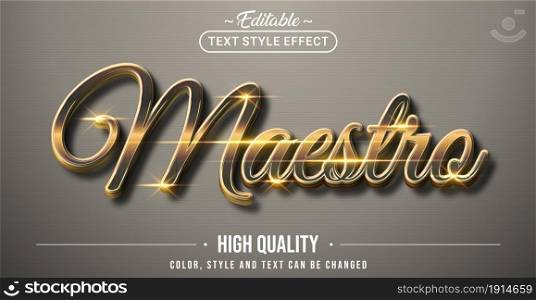 Editable text style effect - Maestro text style theme. Graphic Design Element.