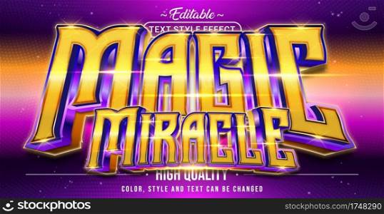 Editable text style effect - Magic Miracle text style theme.