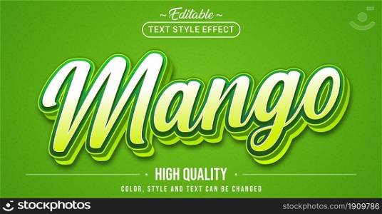 Editable text style effect - Mango text style theme. Graphic Design Element.