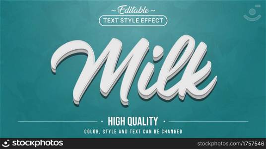 Editable text style effect - Milk text style theme. Graphic Design Element.