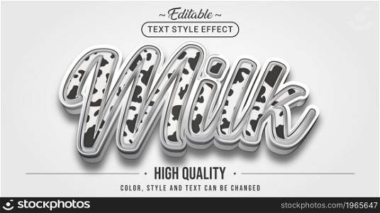 Editable text style effect - Milk text style theme. Graphic Design Element.