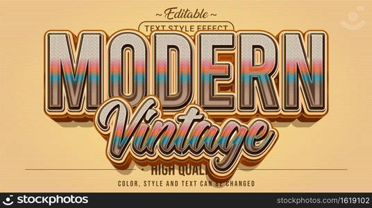 Editable text style effect - Modern Vintage text style theme.