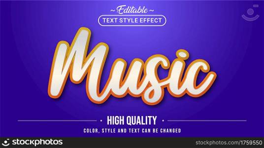 Editable text style effect - Music text style theme. Graphic Design Element.