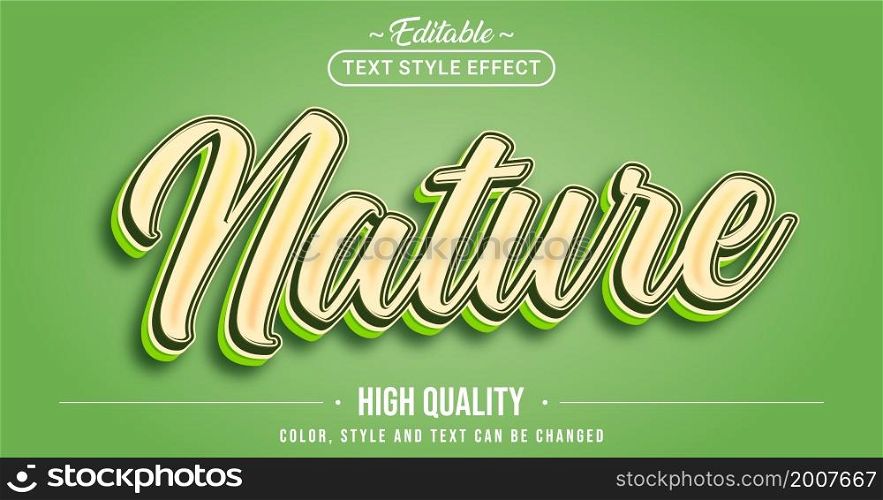 Editable text style effect - Nature text style theme. Graphic Design Element.