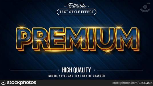 Editable text style effect - Navy Gold Premium text style theme. Graphic Design element.