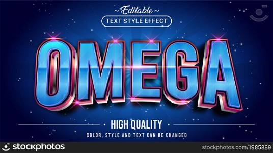 Editable text style effect - Omega text style theme. Graphic Design Element.