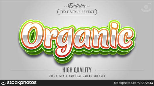 Editable text style effect - Organic text style theme. Graphic Design Element.