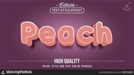 Editable text style effect - Peach text style theme. Graphic Design Element.