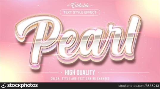 Editable text style effect - Pearl text style theme.