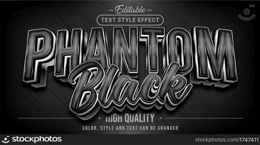 Editable text style effect - Phantom Black text style theme.