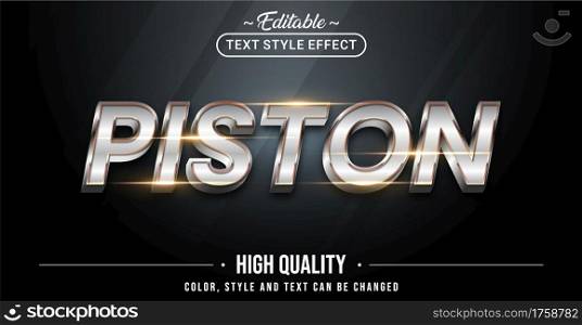 Editable text style effect - Piston text style theme. Graphic Design Element.