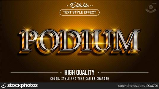 Editable text style effect - Podium theme style. Graphic design element