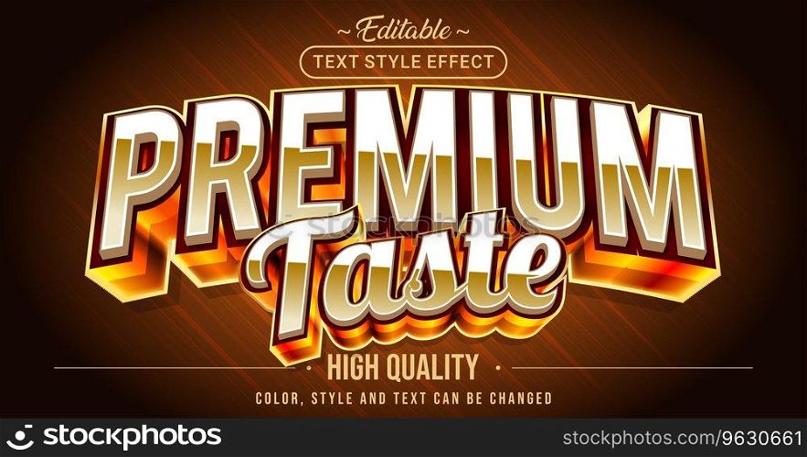 Editable text style effect - Premium Taste text style theme.