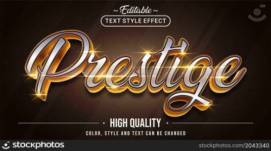 Editable text style effect - Prestige text style theme. Graphic Design Element.