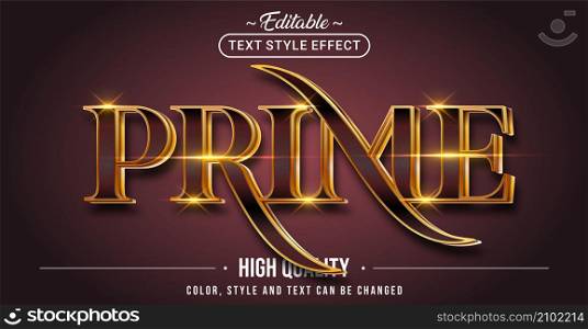 Editable text style effect - Prime text style theme. Graphic Design Element.