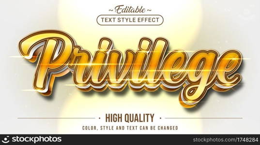 Editable text style effect - Privilege text style theme.