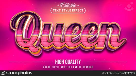 Editable text style effect - Queen text style theme.