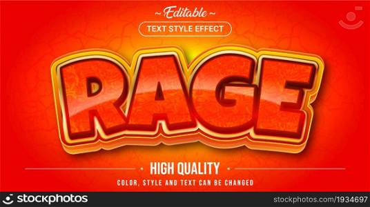 Editable text style effect - Rage theme style. Graphic design element