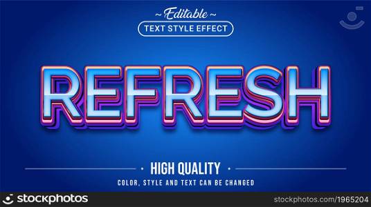 Editable text style effect - Refresh text style theme. Graphic Design Element.