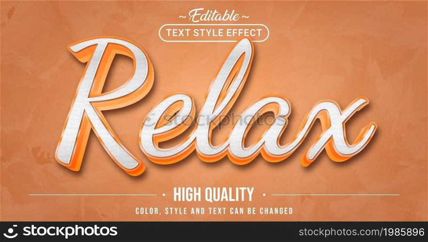 Editable text style effect - Relax text style theme. Graphic Design Element.