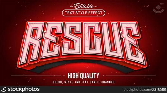 Editable text style effect - Rescue text style theme. Graphic Design Element.