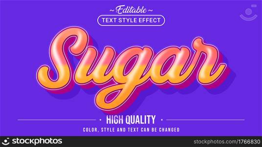 Editable text style effect - Retro Sugar text style theme. Graphic Design Element.