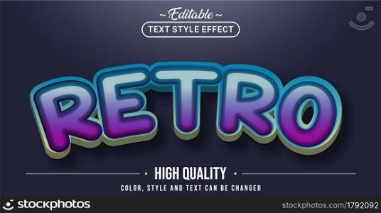 Editable text style effect - Retro text style theme. Graphic Design Element.