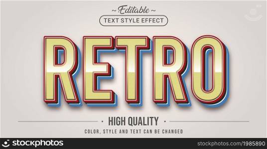 Editable text style effect - Retro text style theme. Graphic Design Element.