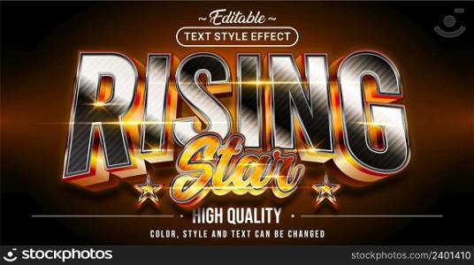 Editable text style effect - Rising Star text style theme. Graphic Design Element.