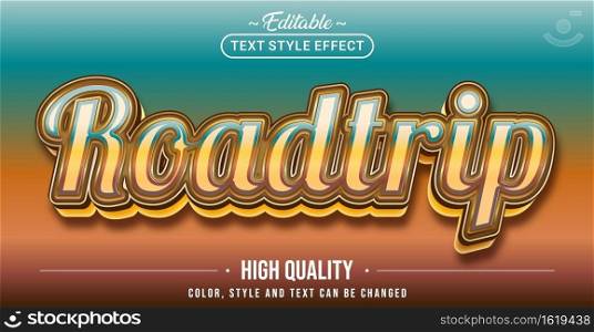 Editable text style effect - Road trip text style theme.