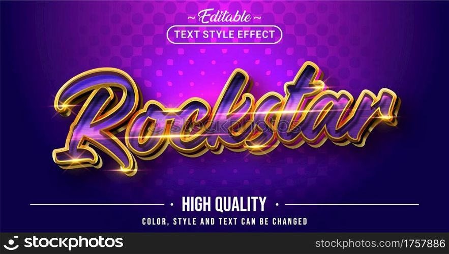 Editable text style effect - Rockstar text style theme. Graphic Design Element.