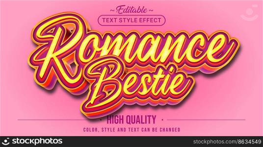 Editable text style effect - Romance Bestie text style theme.
