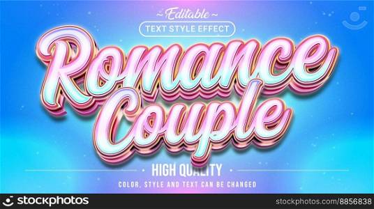 Editable text style effect - Romance Couple text style theme.