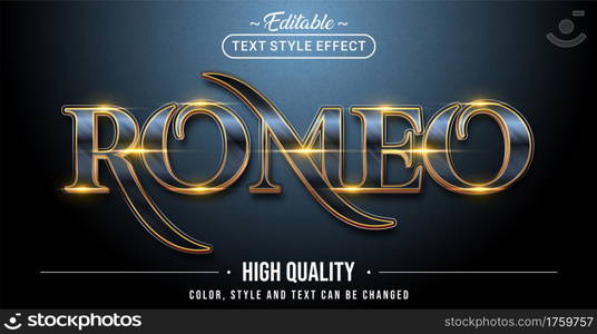 Editable text style effect - Romeo text style theme. Graphic Design Element.