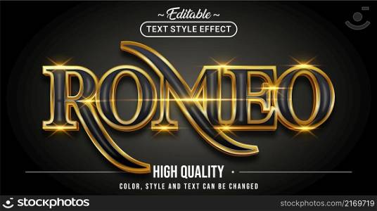 Editable text style effect - Romeo text style theme. Graphic Design Element.