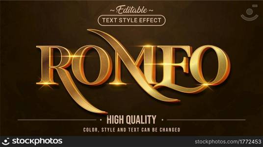 Editable text style effect - Romeo text style theme. Graphic Design Elements.